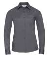 934F Ladies' Long Sleeve Polycotton Easy Care Poplin Shirt Convoy Grey colour image